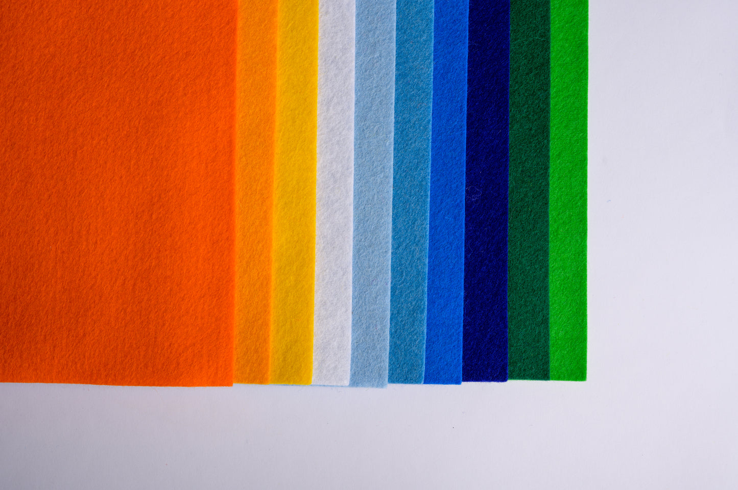 100% wool felt sheets | 1 mm thickness | set #2 of 10 colours