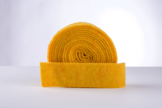 decorative 100% wool felt strip - flower yellow