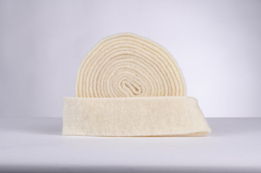 decorative 100% wool felt strip - creamy white