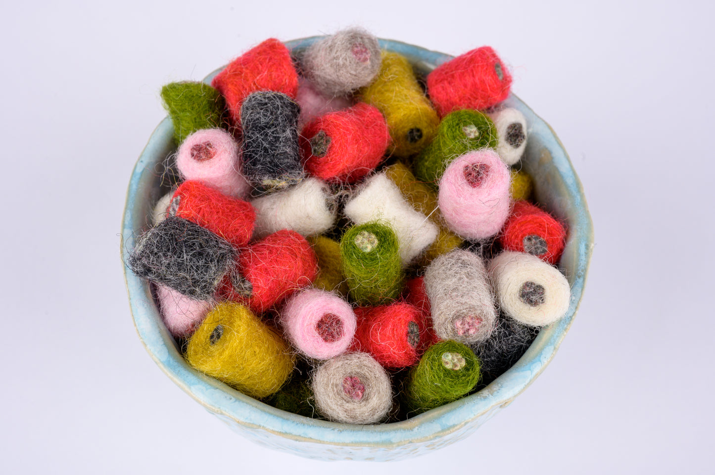 100% wool beads - random mix of 250 beads