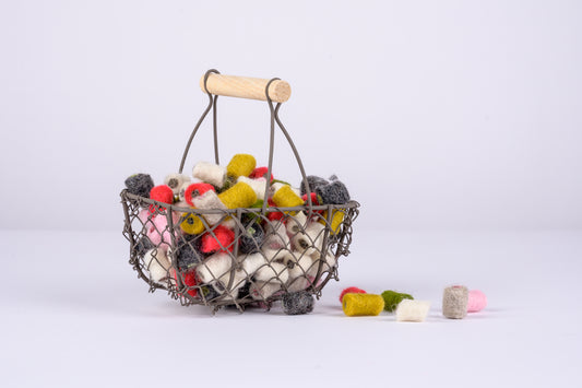 100% wool beads - random mix of 250 beads