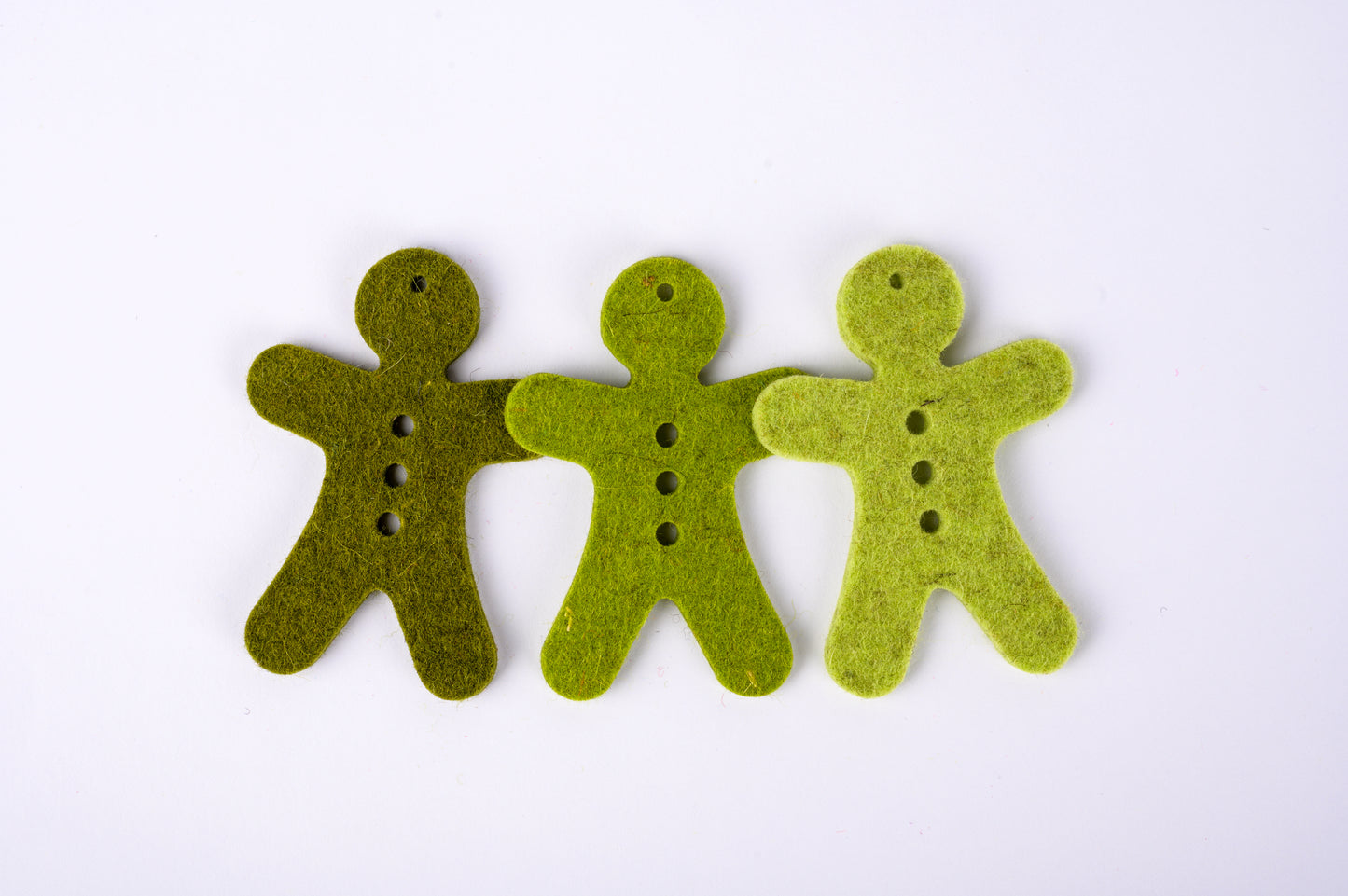 100% wool felt gingerbread men - set #7