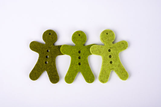 100% wool felt gingerbread men - set #7