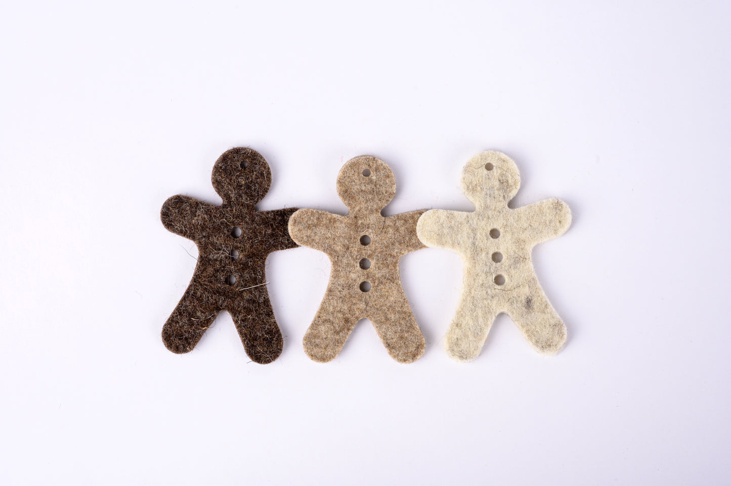 100% wool felt gingerbread men - set #6