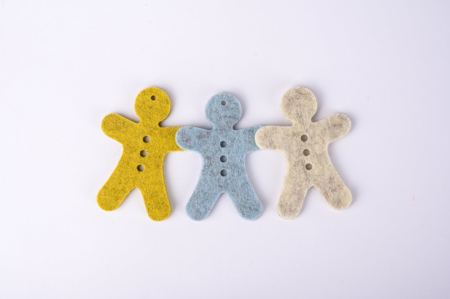 100% wool felt gingerbread men - set #4