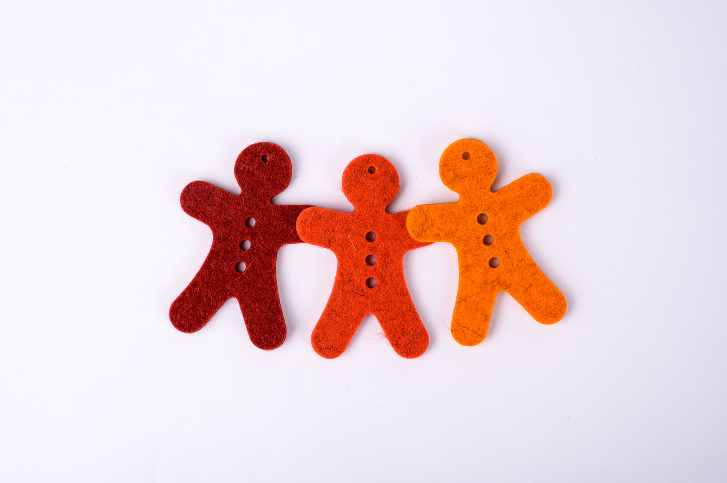 100% wool felt gingerbread men - set #3