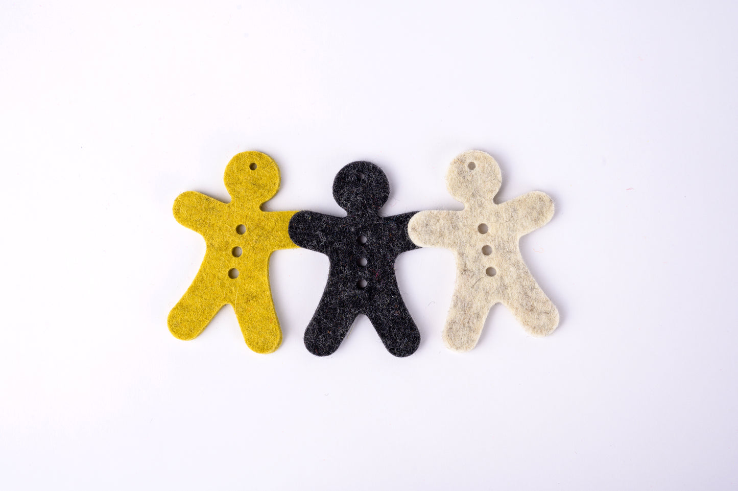100% wool felt gingerbread men - set #2