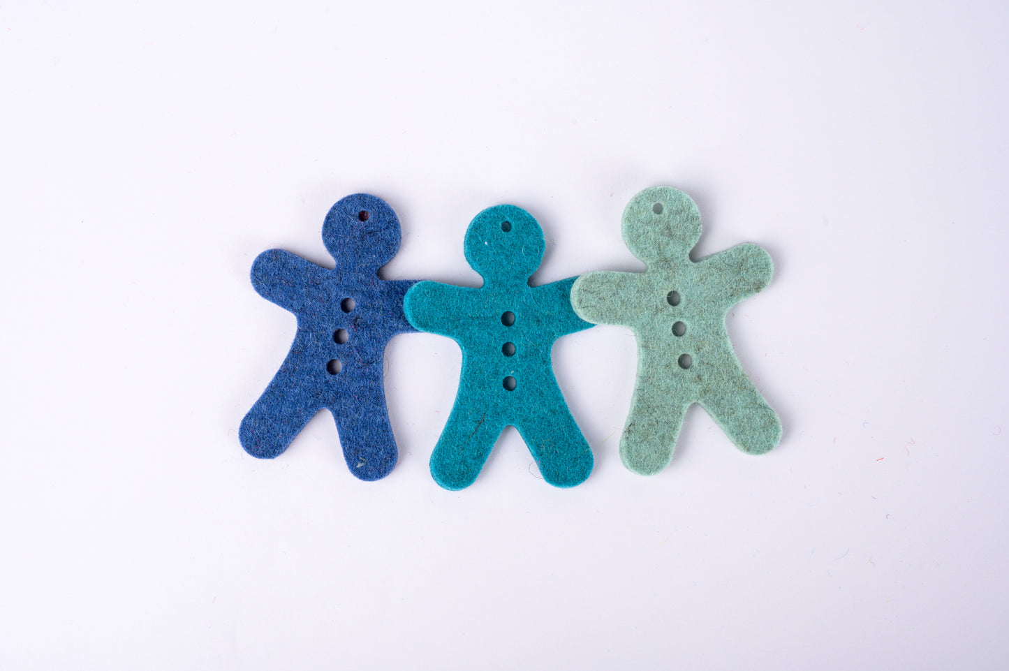 100% wool felt gingerbread men - set #1