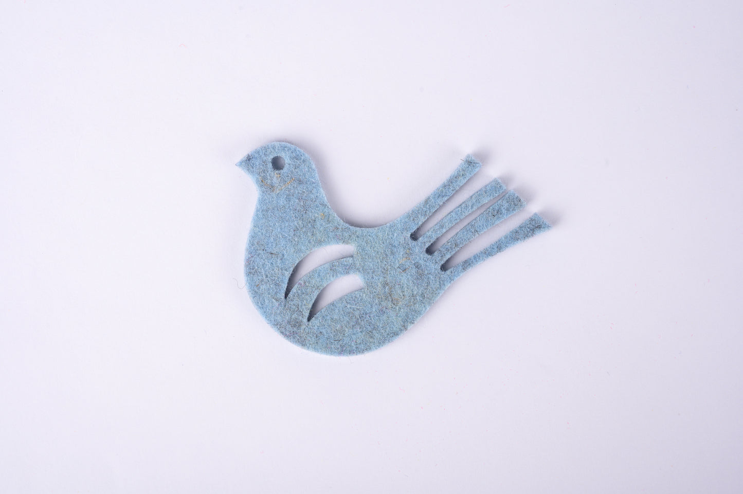 decorative 100% wool felt bird - mixed blue sky