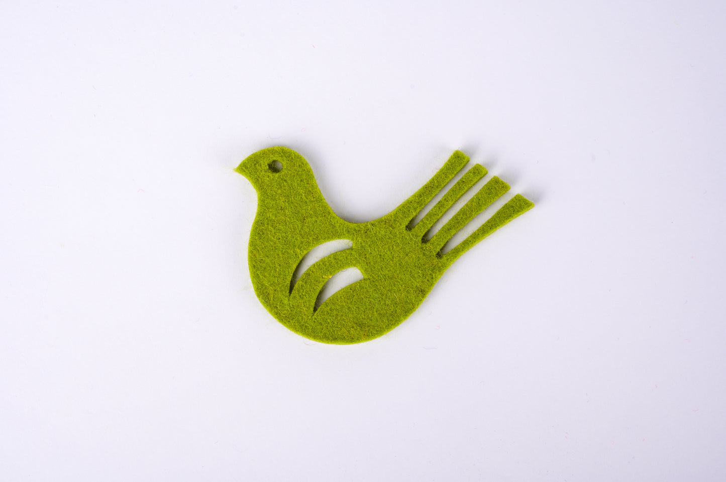 decorative 100% wool felt bird - green