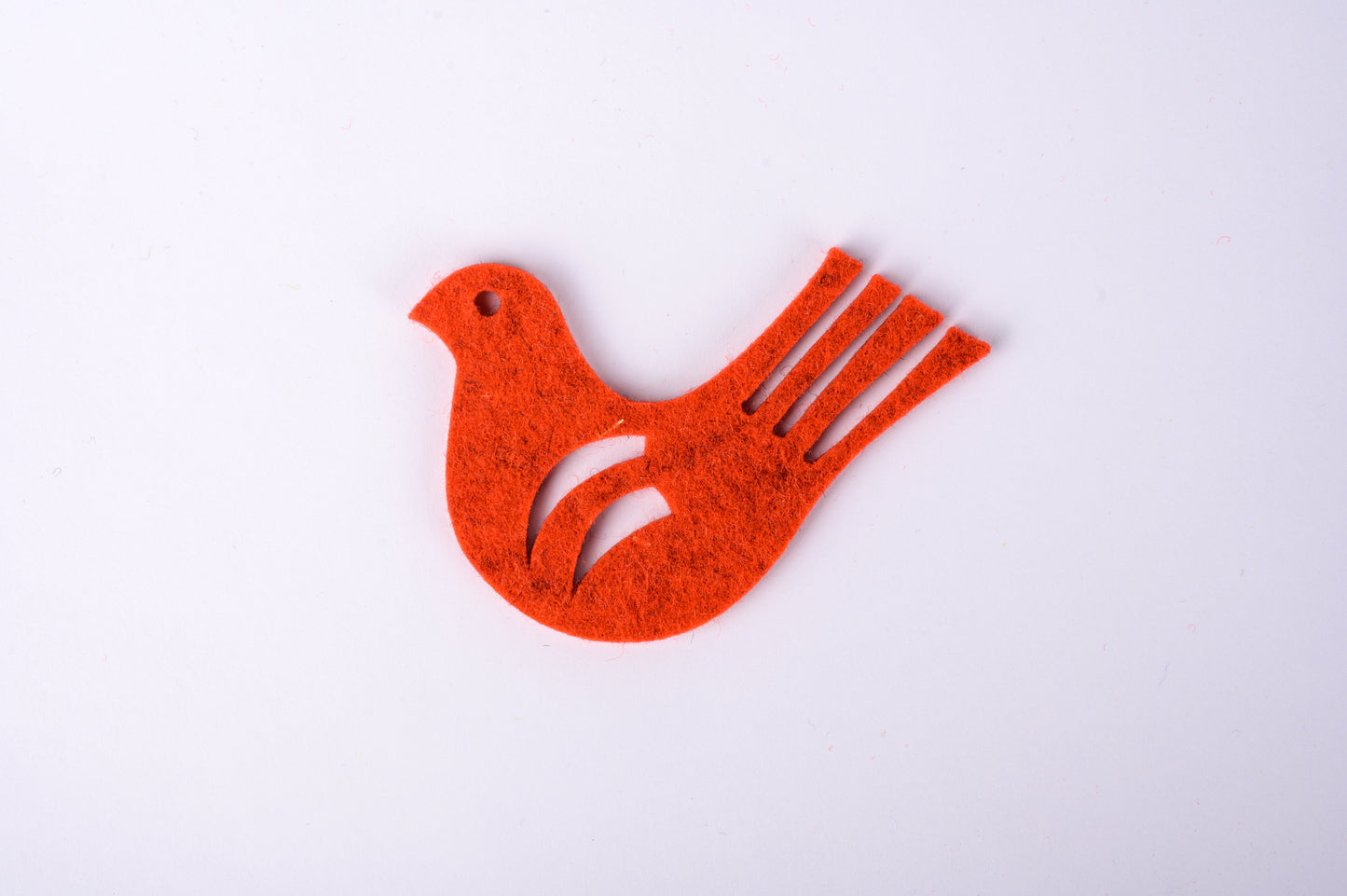 decorative 100% wool felt bird - red