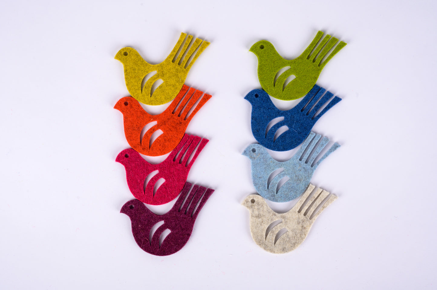 decorative 100% wool felt bird - marine blue